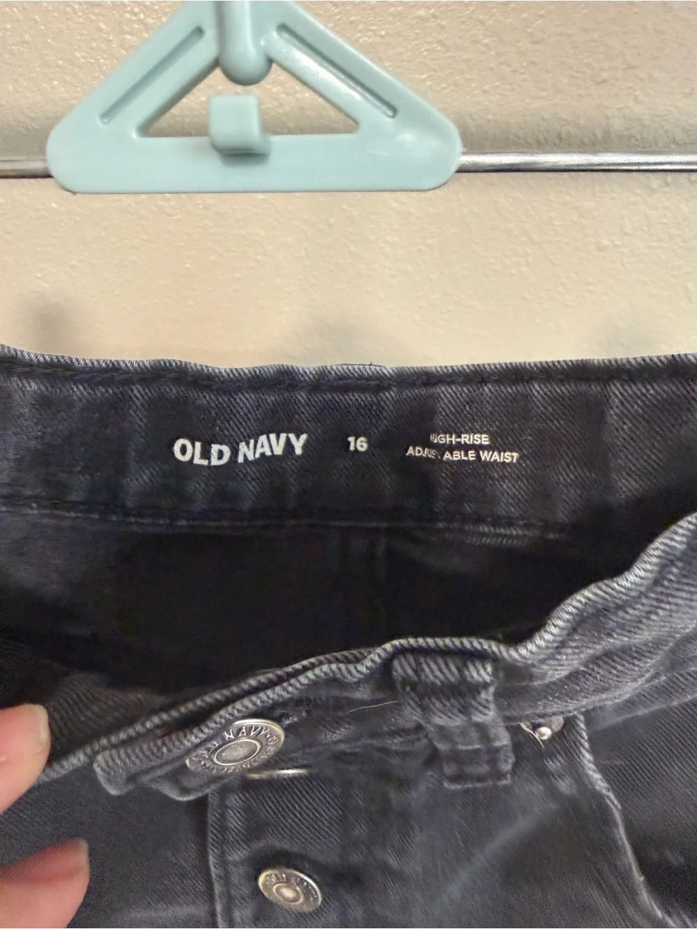 Old Navy Black High-Rise Button-Front Denim Shorts